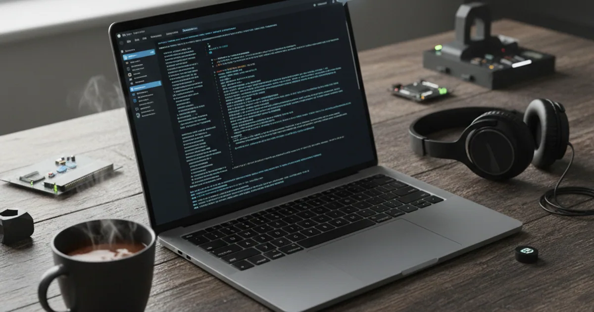 A dark workbench with two laptops side by side, each showing a different agent terminal session, with messaging-app notifications visible